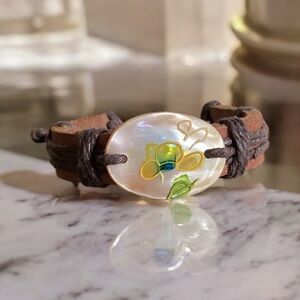 Boho Adjustable leather bracelet